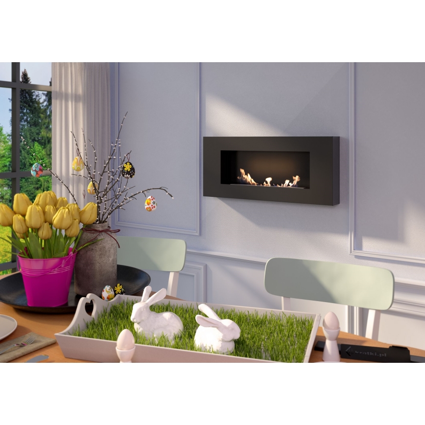 Kratki - Wall BIO fireplace 40x90 cm 1,5kW black
