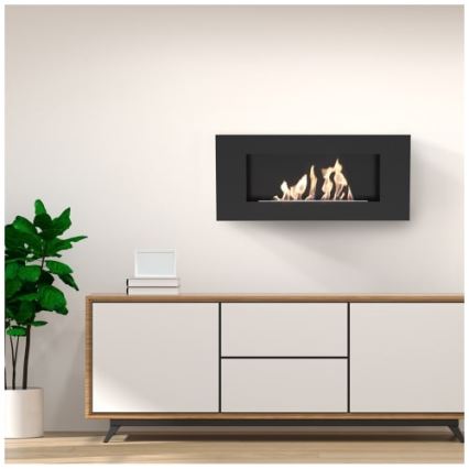 Kratki - Wall BIO fireplace 40x90 cm 1,5kW black