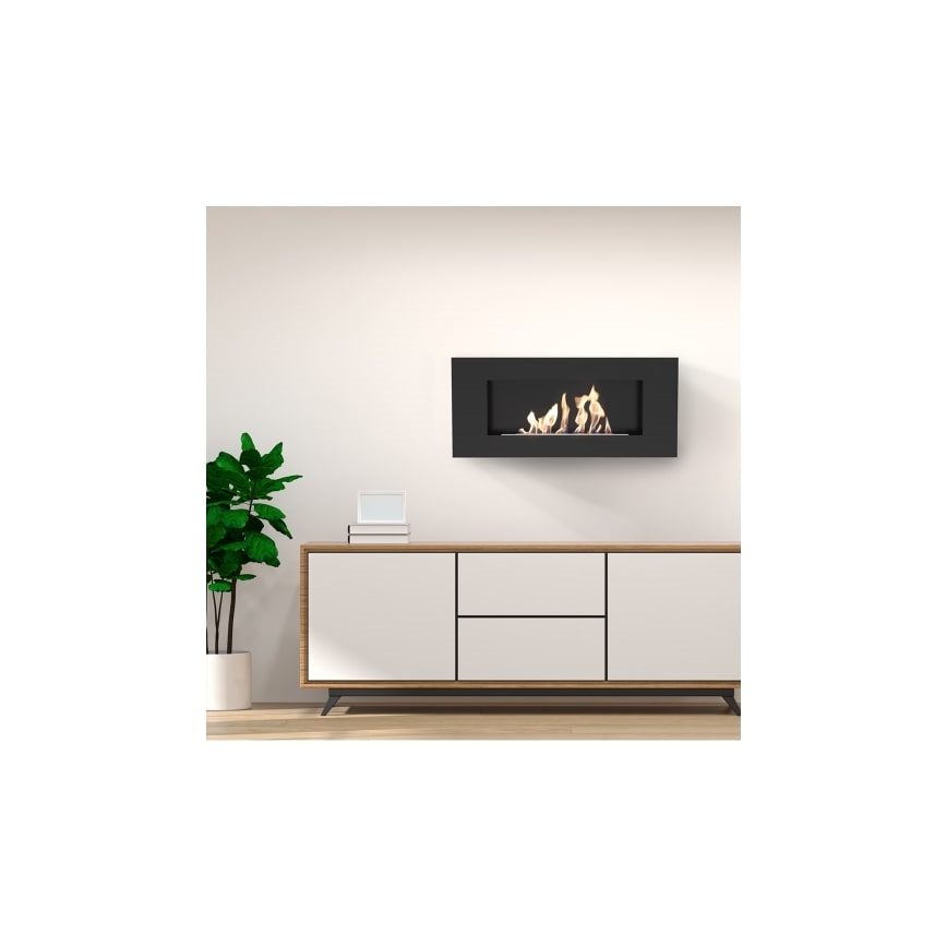 Kratki - Wall BIO fireplace 40x90 cm 1,5kW black