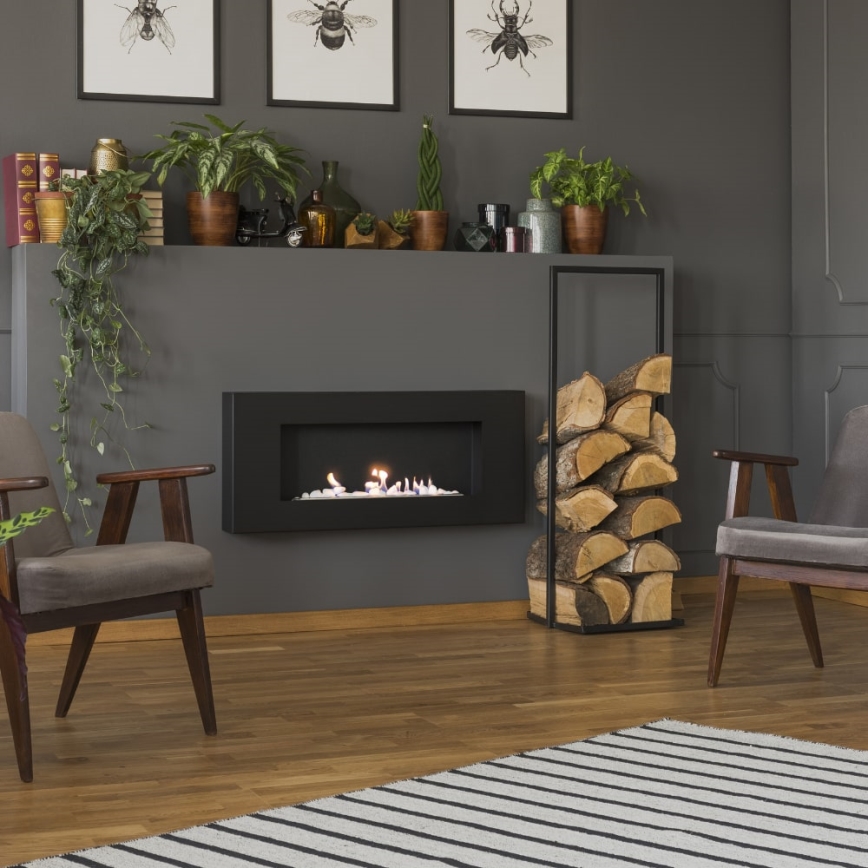 Kratki - Wall BIO fireplace 40x90 cm 1,5kW black