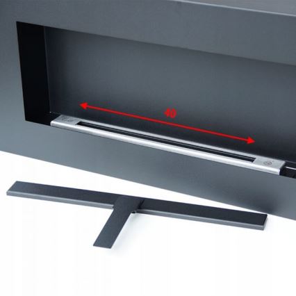 Kratki - Wall BIO fireplace 40x90 cm 1,5kW black
