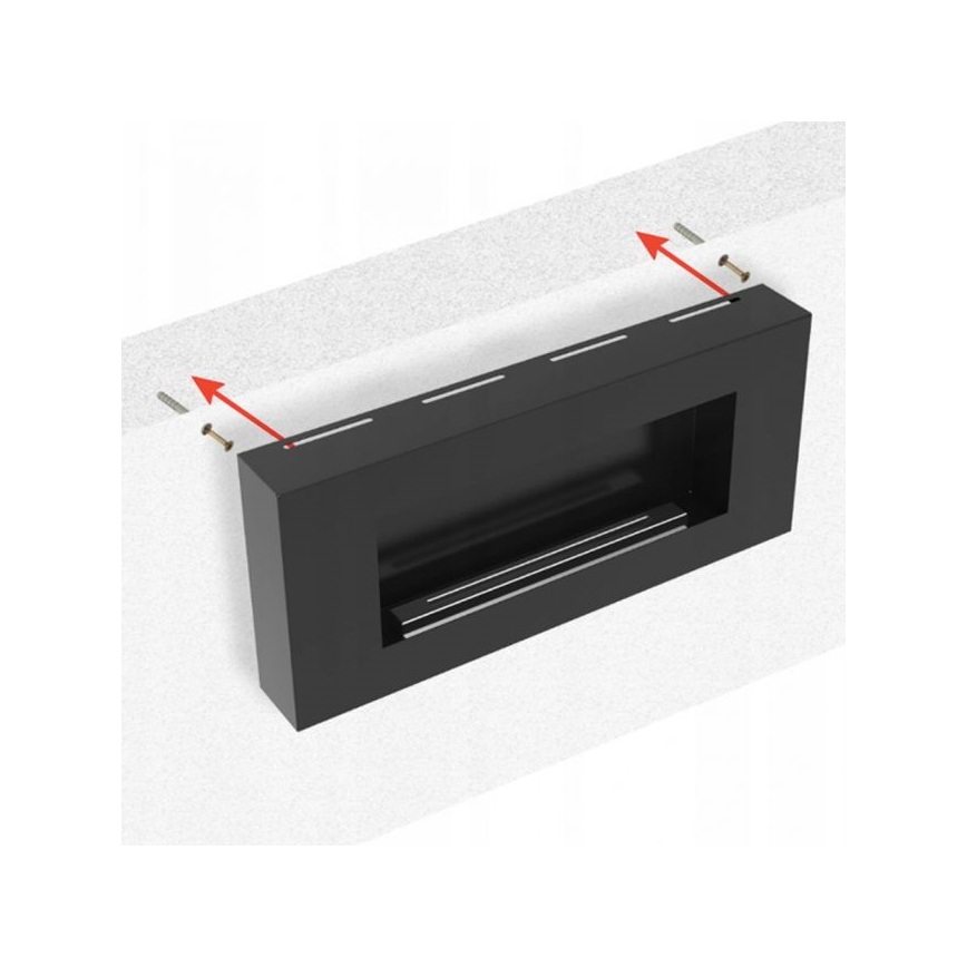 Kratki - Wall BIO fireplace 40x90 cm 1,5kW black