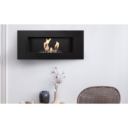 Kratki - Built-in BIO fireplace 40x90 cm 2kW black