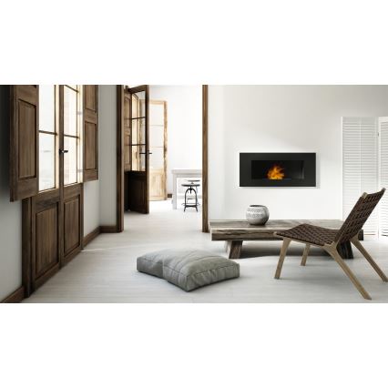 Kratki - Built-in BIO fireplace 40x90 cm 2kW black