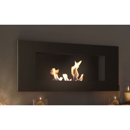 Kratki - Built-in BIO fireplace 40x90 cm 2kW black