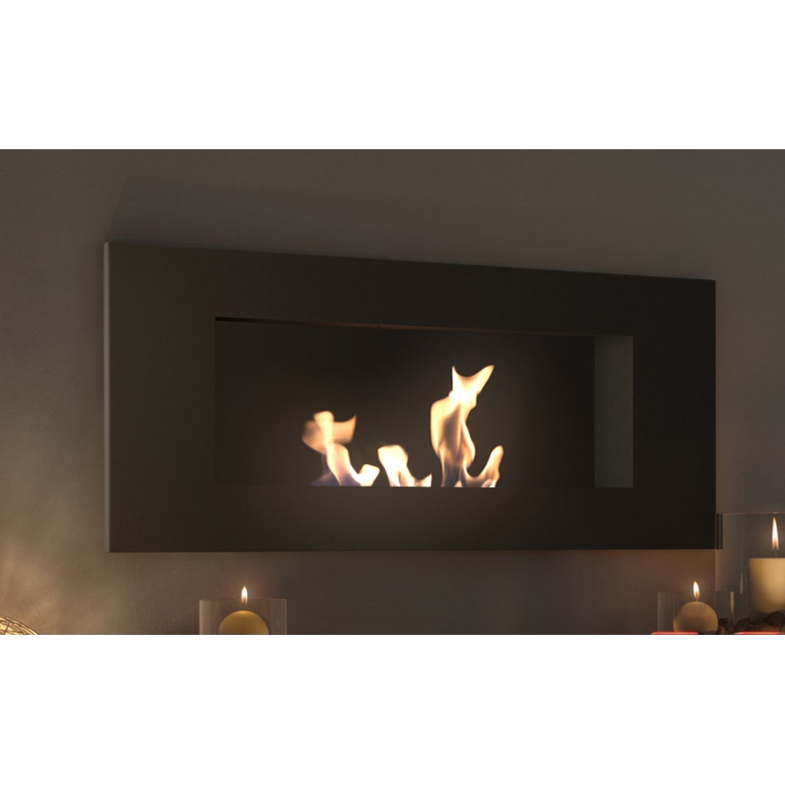 Kratki - Built-in BIO fireplace 40x90 cm 2kW black