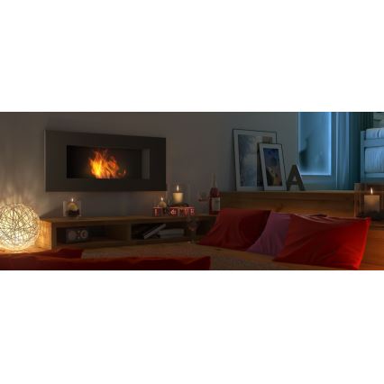 Kratki - Built-in BIO fireplace 40x90 cm 2kW black