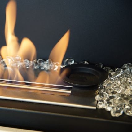 Kratki - Built-in BIO fireplace 40x90 cm 2kW black