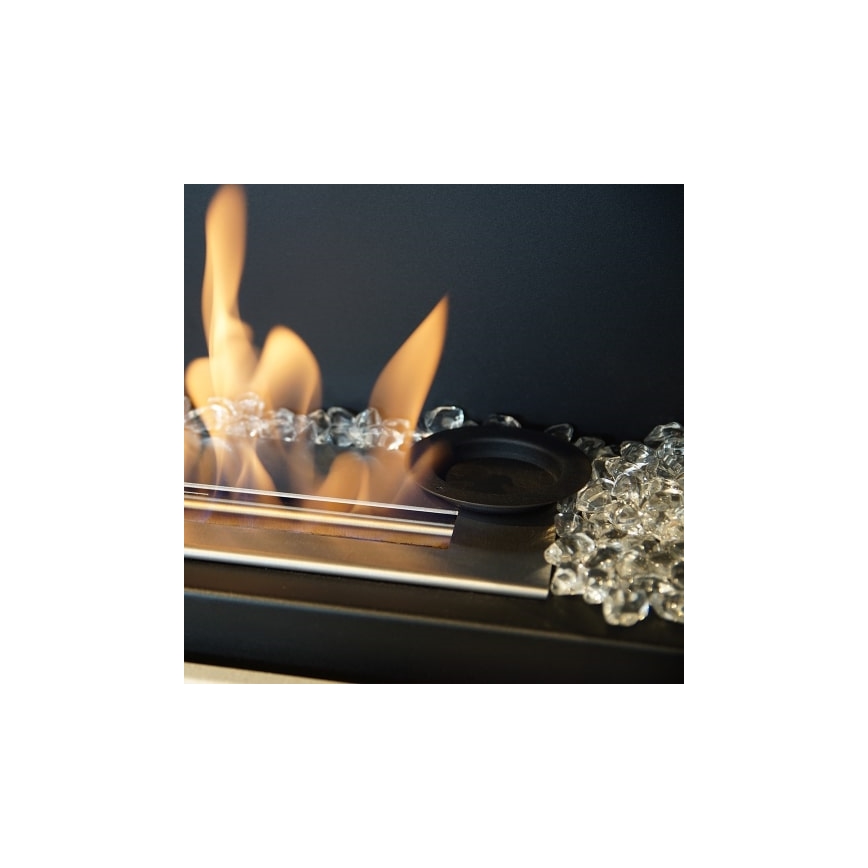 Kratki - Built-in BIO fireplace 40x90 cm 2kW black