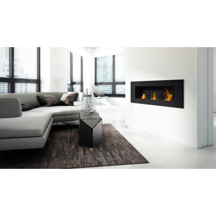 Kratki - Built-in BIO fireplace 40x120 cm 3x1,1kW black