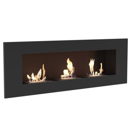 Kratki - Built-in BIO fireplace 40x120 cm 3x1,1kW black