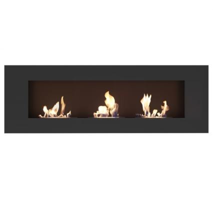 Kratki - Built-in BIO fireplace 40x120 cm 3x1,1kW black
