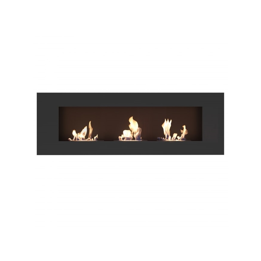 Kratki - Built-in BIO fireplace 40x120 cm 3x1,1kW black