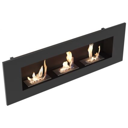Kratki - Built-in BIO fireplace 40x120 cm 3x1,1kW black