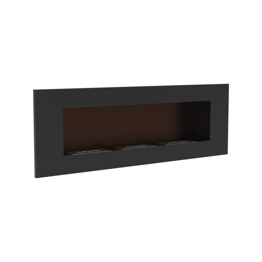 Kratki - Built-in BIO fireplace 40x120 cm 3x1,1kW black