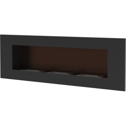 Kratki - Built-in BIO fireplace 40x120 cm 3x1,1kW black