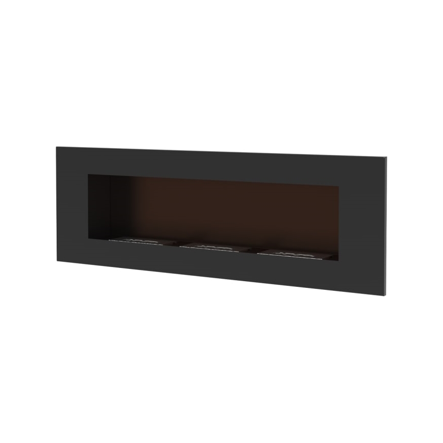Kratki - Built-in BIO fireplace 40x120 cm 3x1,1kW black