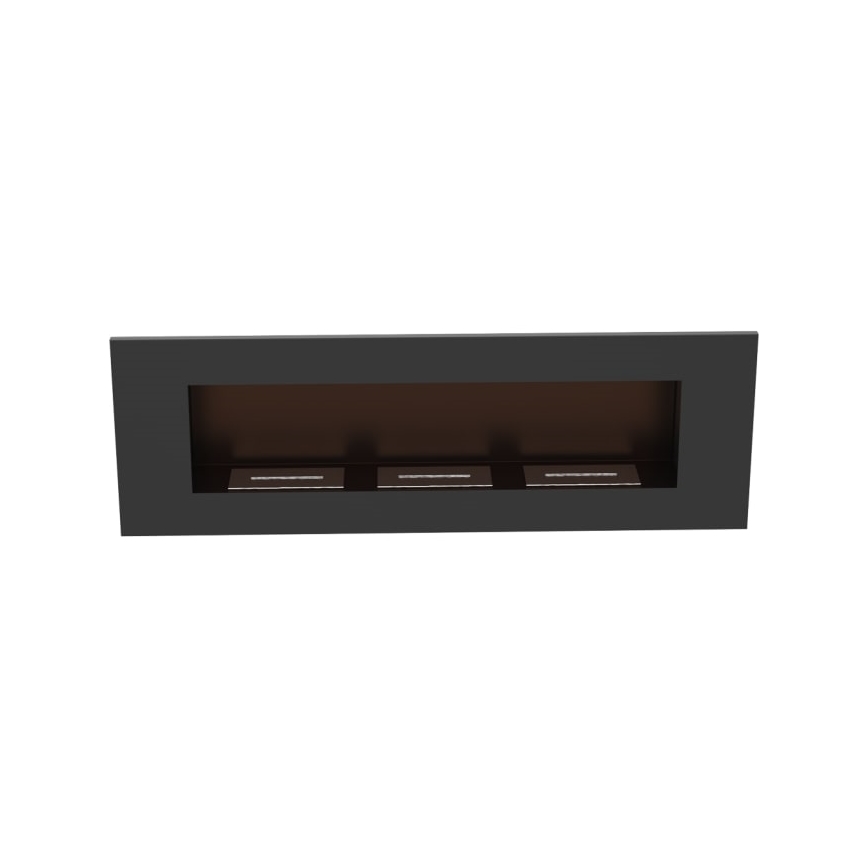 Kratki - Built-in BIO fireplace 40x120 cm 3x1,1kW black