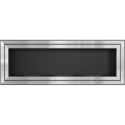 Kratki - Built-in BIO fireplace 65x180 cm 3x2,5kW shiny chrome