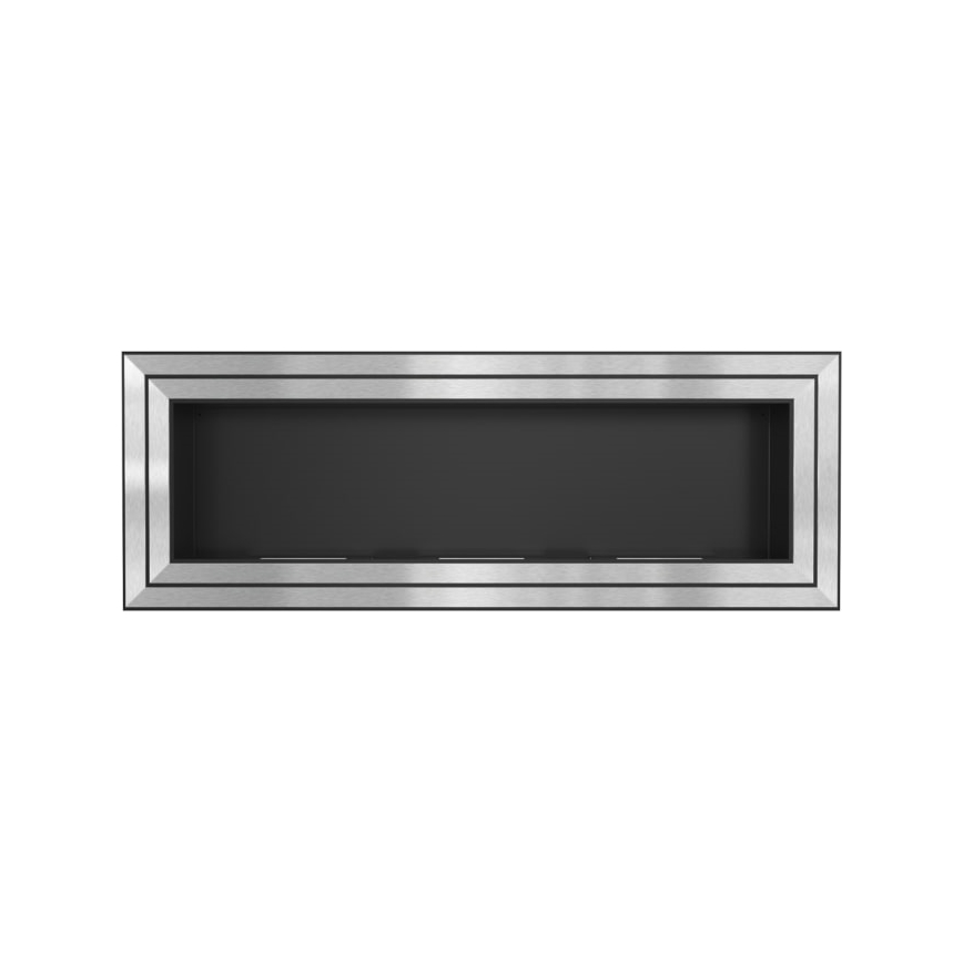 Kratki - Built-in BIO fireplace 65x180 cm 3x2,5kW shiny chrome