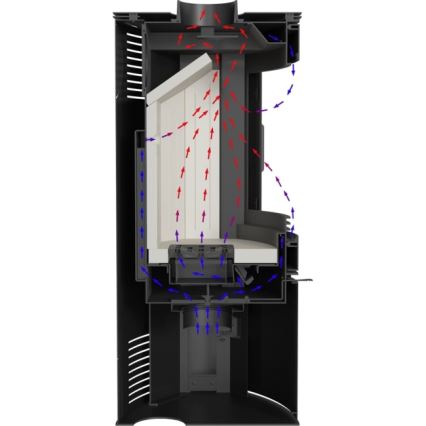 Kratki - Steel fireplace 10kW 150mm