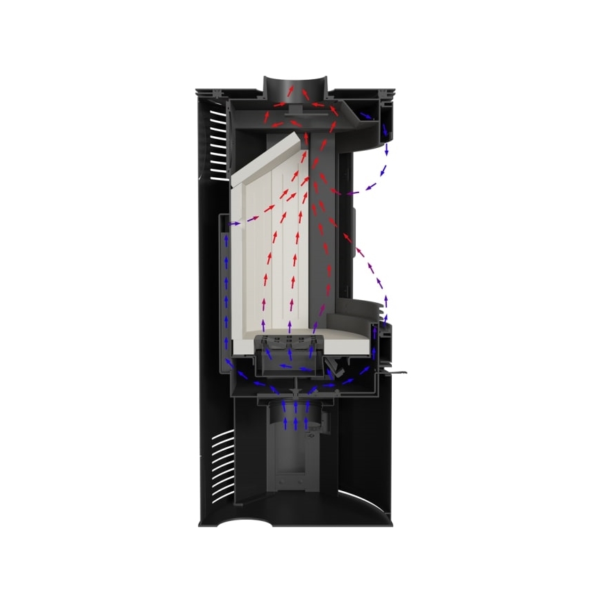 Kratki - Steel fireplace 10kW 150mm