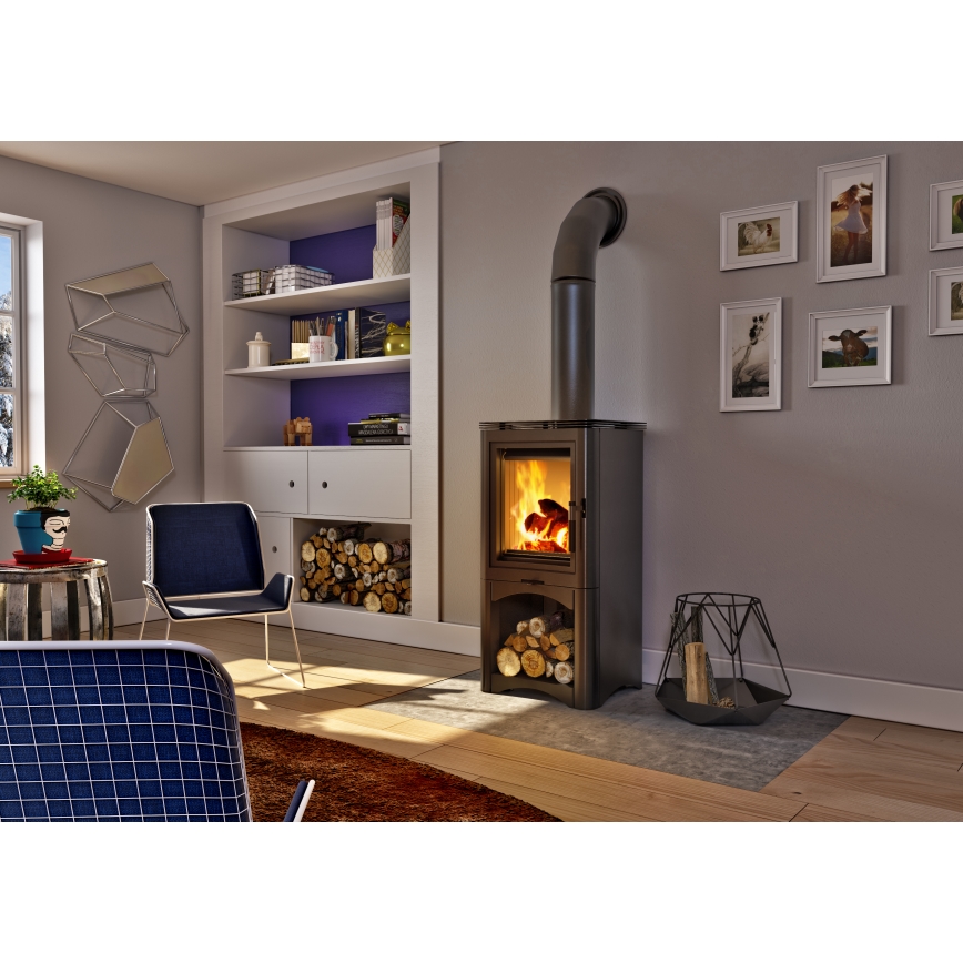 Kratki - Steel fireplace 7kW 150mm