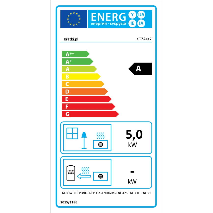 Kratki - Cast-iron fireplace 5kW 130mm