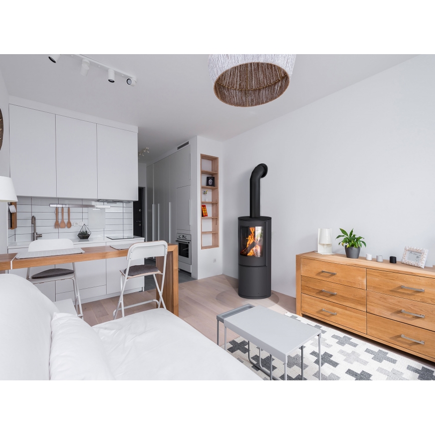 Kratki - Steel fireplace 9kW 150mm