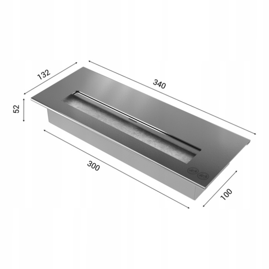 Kratki - BIO fireplace 113,6x35,9 cm 2kW black