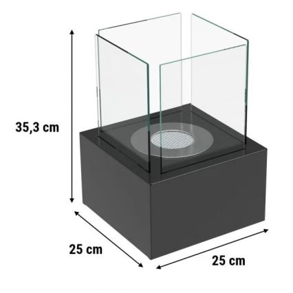 Kratki - BIO fireplace 35,3x25 cm 1kW black
