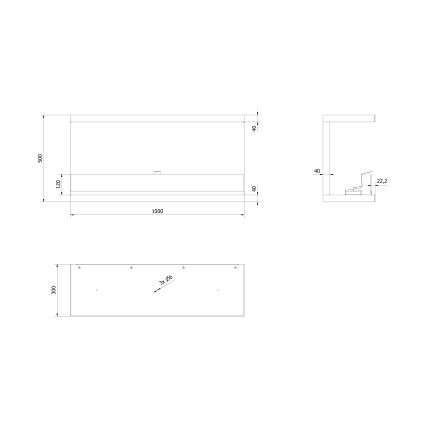 Kratki - Built-in BIO fireplace 50x100 cm 7kW black