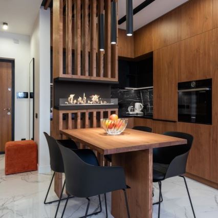 Kratki - Built-in Bioethanol Fireplace 50x100 cm, 3.5 kW, Black