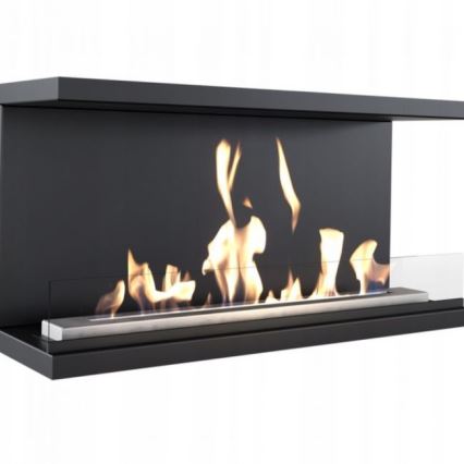 Kratki - Built-in Bioethanol Fireplace 50x100 cm, 3.5 kW, Black