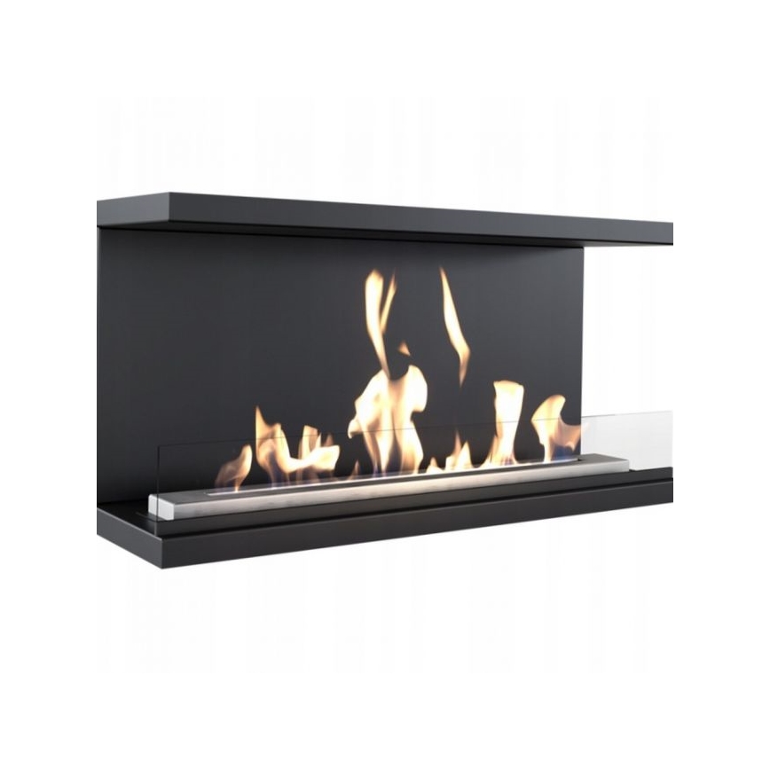 Kratki - Built-in Bioethanol Fireplace 50x100 cm, 3.5 kW, Black