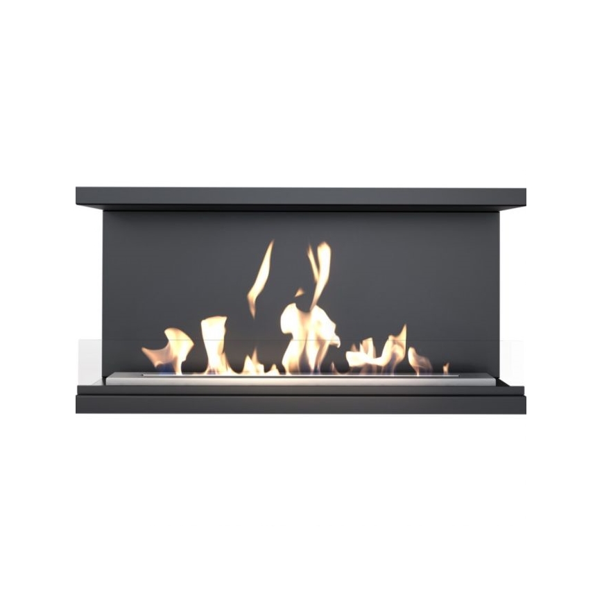 Kratki - Built-in Bioethanol Fireplace 50x100 cm, 3.5 kW, Black