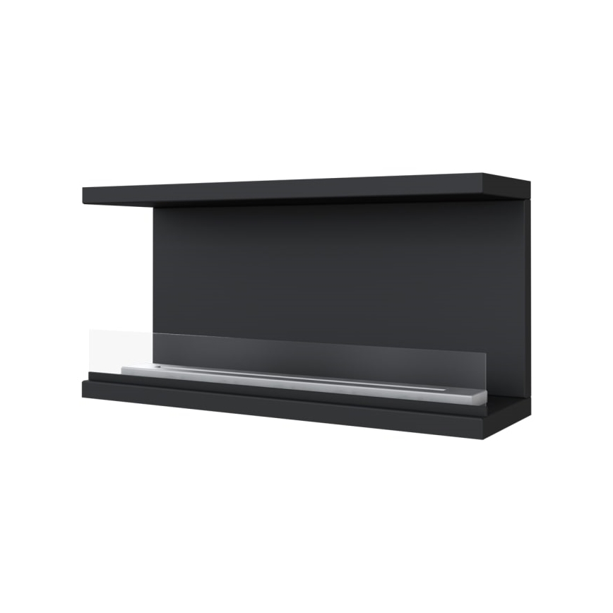 Kratki - Built-in Bioethanol Fireplace 50x100 cm, 3.5 kW, Black
