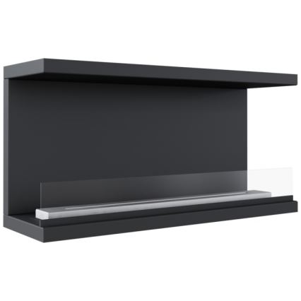 Kratki - Built-in Bioethanol Fireplace 50x100 cm, 3.5 kW, Black