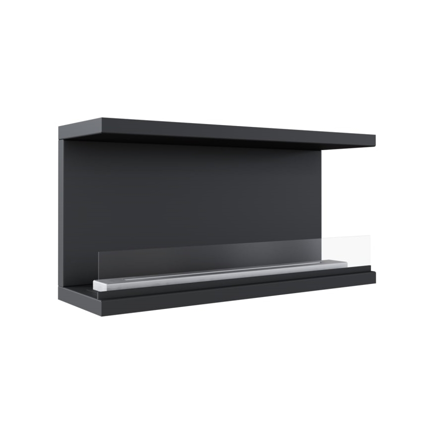 Kratki - Built-in Bioethanol Fireplace 50x100 cm, 3.5 kW, Black