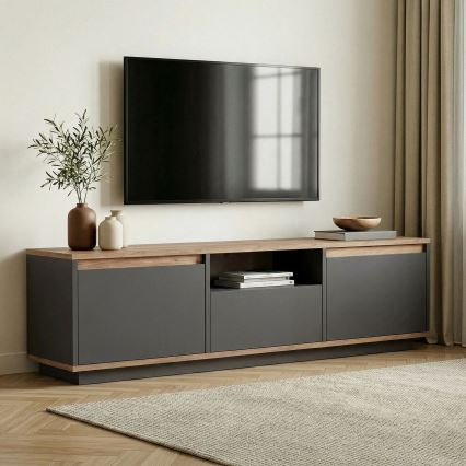 KREDE TV stand 160x30 cm anthracite/pine