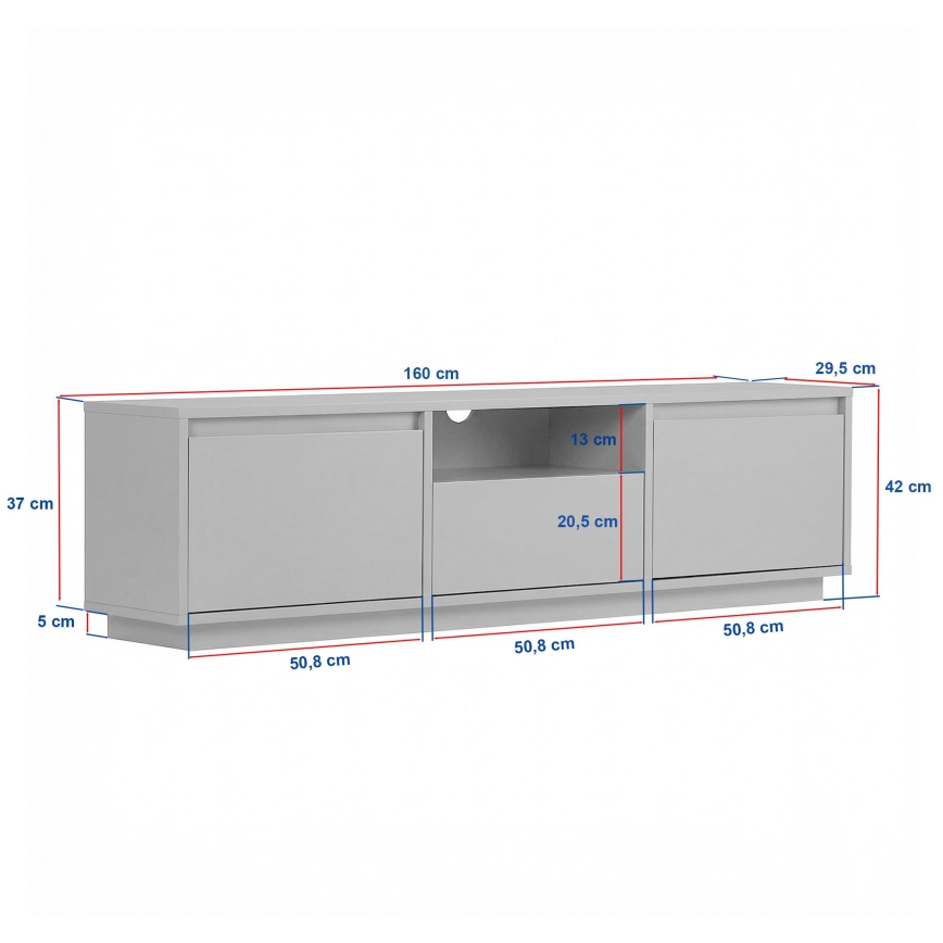 KREDE TV stand 160x30 cm anthracite/pine