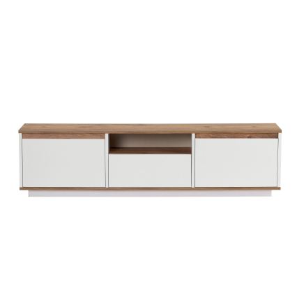 KREDE TV Stand 160x30 cm, White/Pine