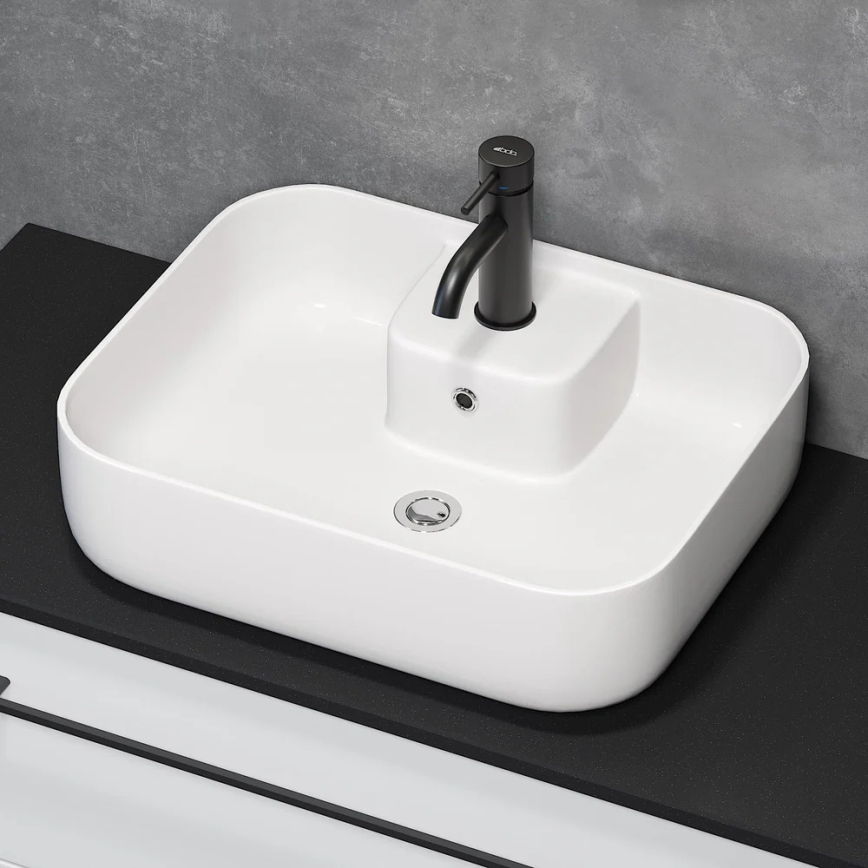 KRISTIANSAND Countertop Basin 51 x 40 cm, Ceramic/White