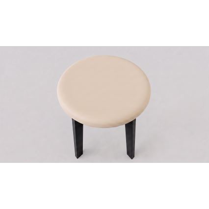 KUBE stool, Ø 36 cm, black/beige