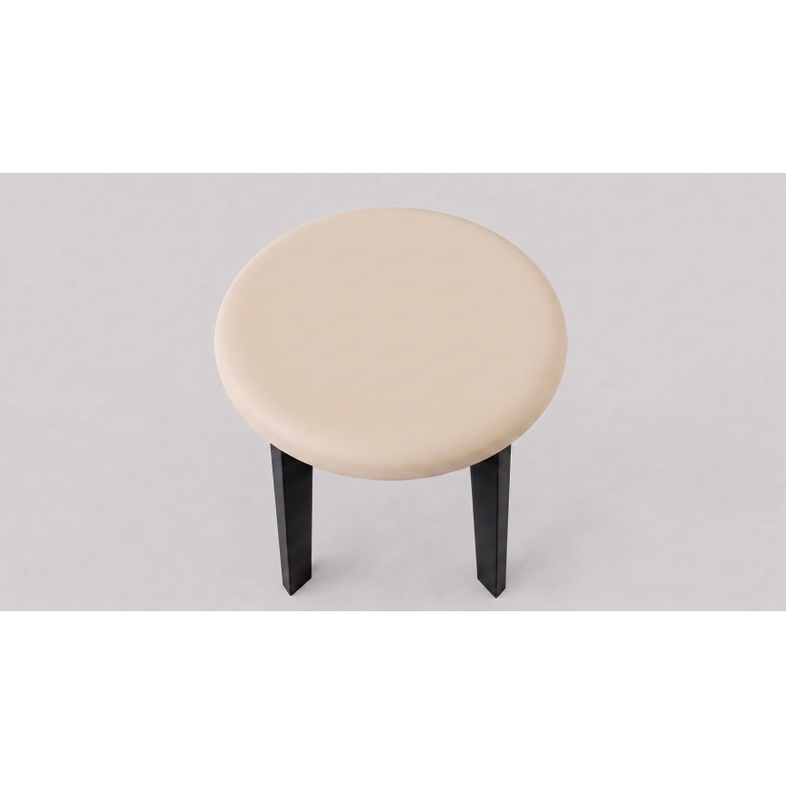 KUBE stool, Ø 36 cm, black/beige
