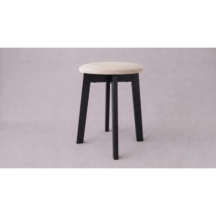 KUBE stool, Ø 36 cm, black/beige