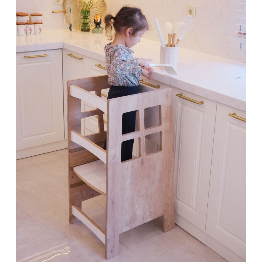 KULE Learning Tower 90x50 cm Brown/White