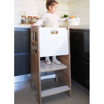 KULE Learning Tower 90x50 cm Brown/White