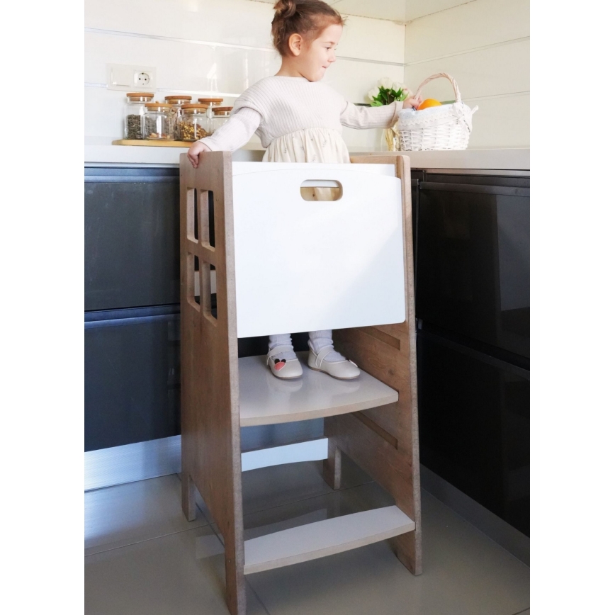KULE Learning Tower 90x50 cm Brown/White