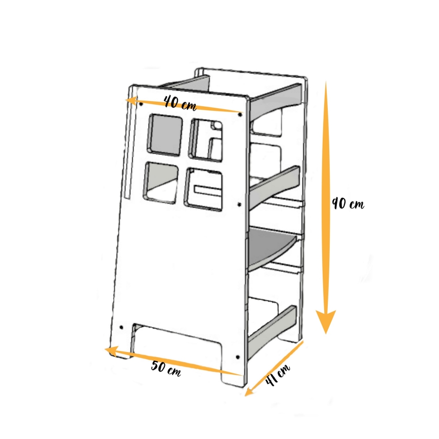 KULE Learning Tower 90x50 cm Brown/White